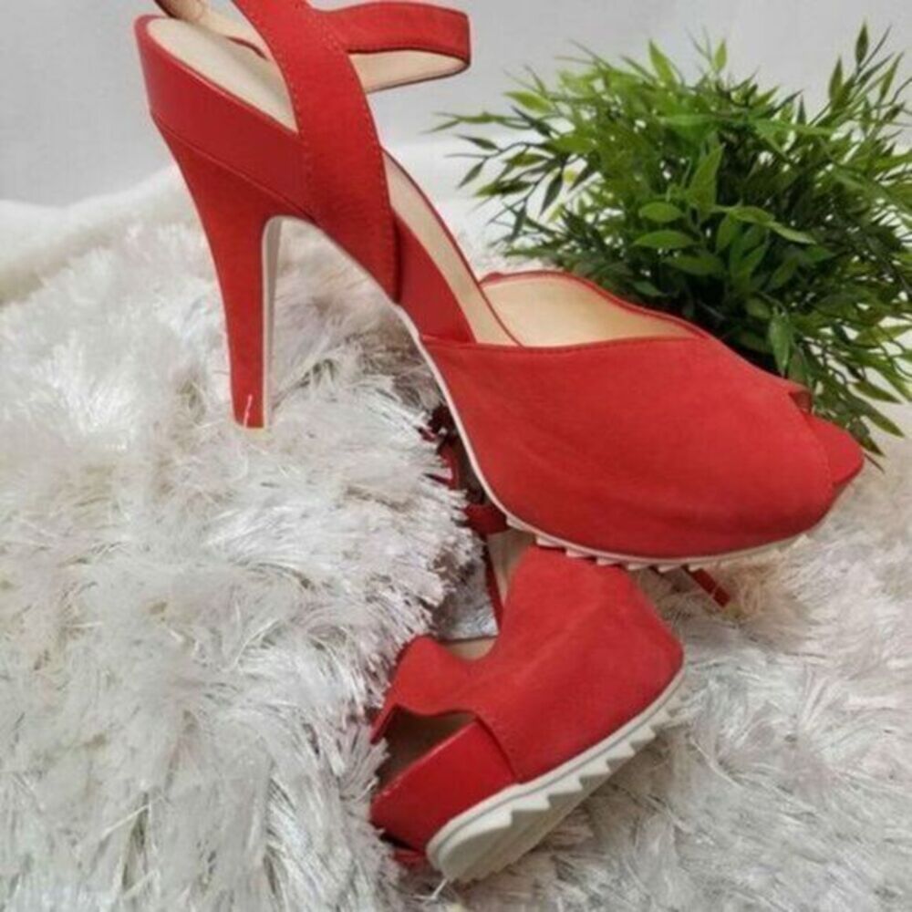 Nine West Radical platform Suede peep-toe heel Size‎ 8 1/2